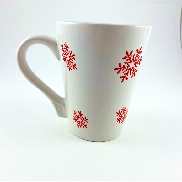 Christmas Snowman Coffee Mug Ceramic California Pantry Mug Snowman Red Snowflake - Picture 2 of 7